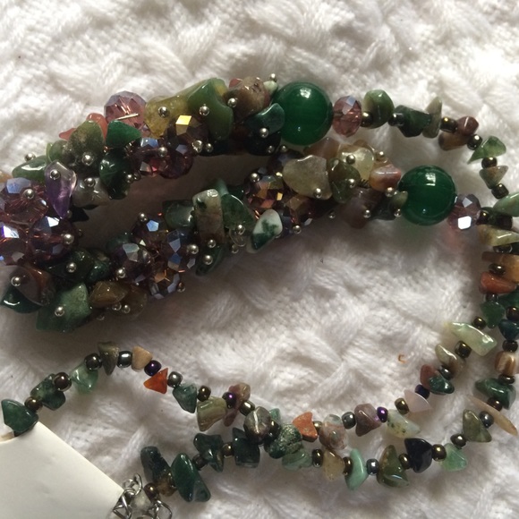 Elegant fashionable beaded necklace (earth color) - Picture 5 of 5